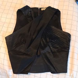 L'Agence cross front crop top